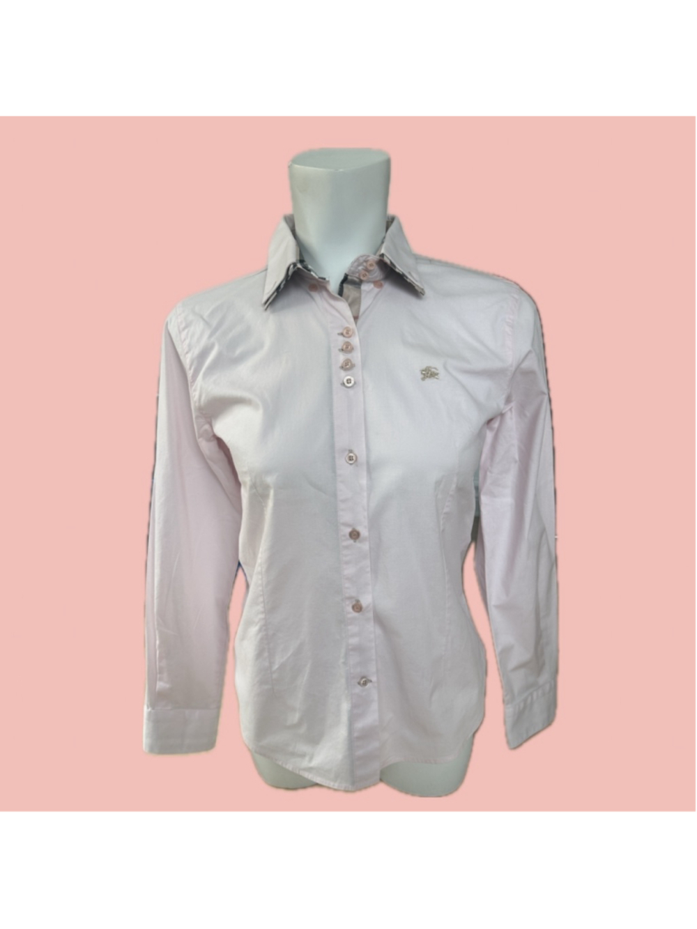 Burberry London Light Pink Nova Check Button Up Shirt Size M – Classic Nova Chec